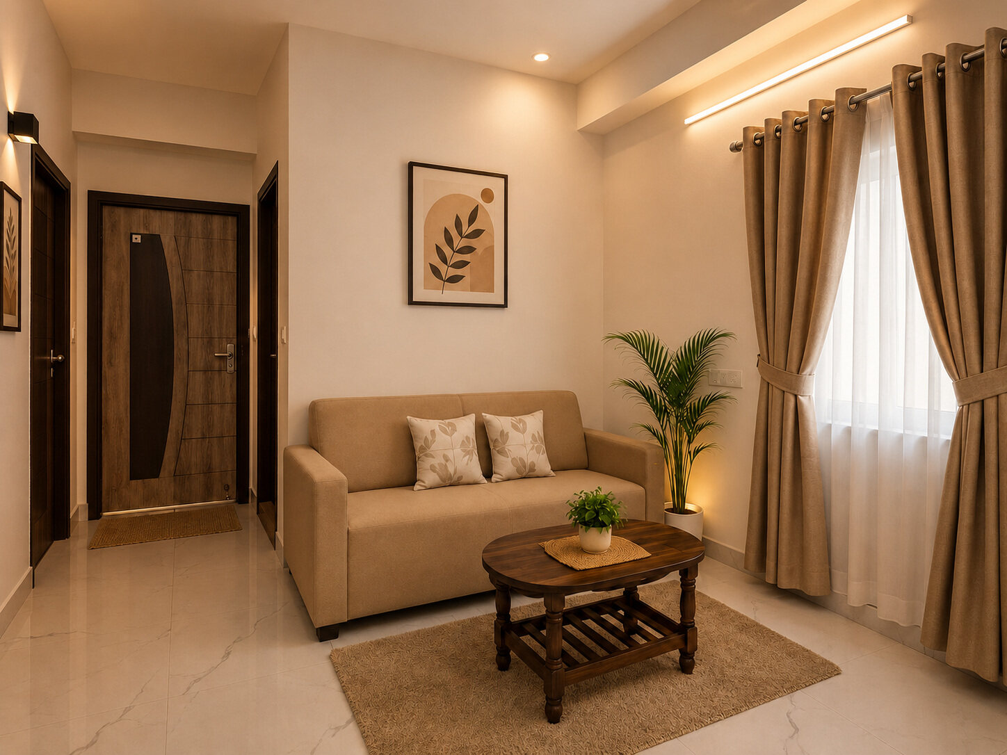 Private living hall at Prime Hub Premium Coliving in Kondapur
