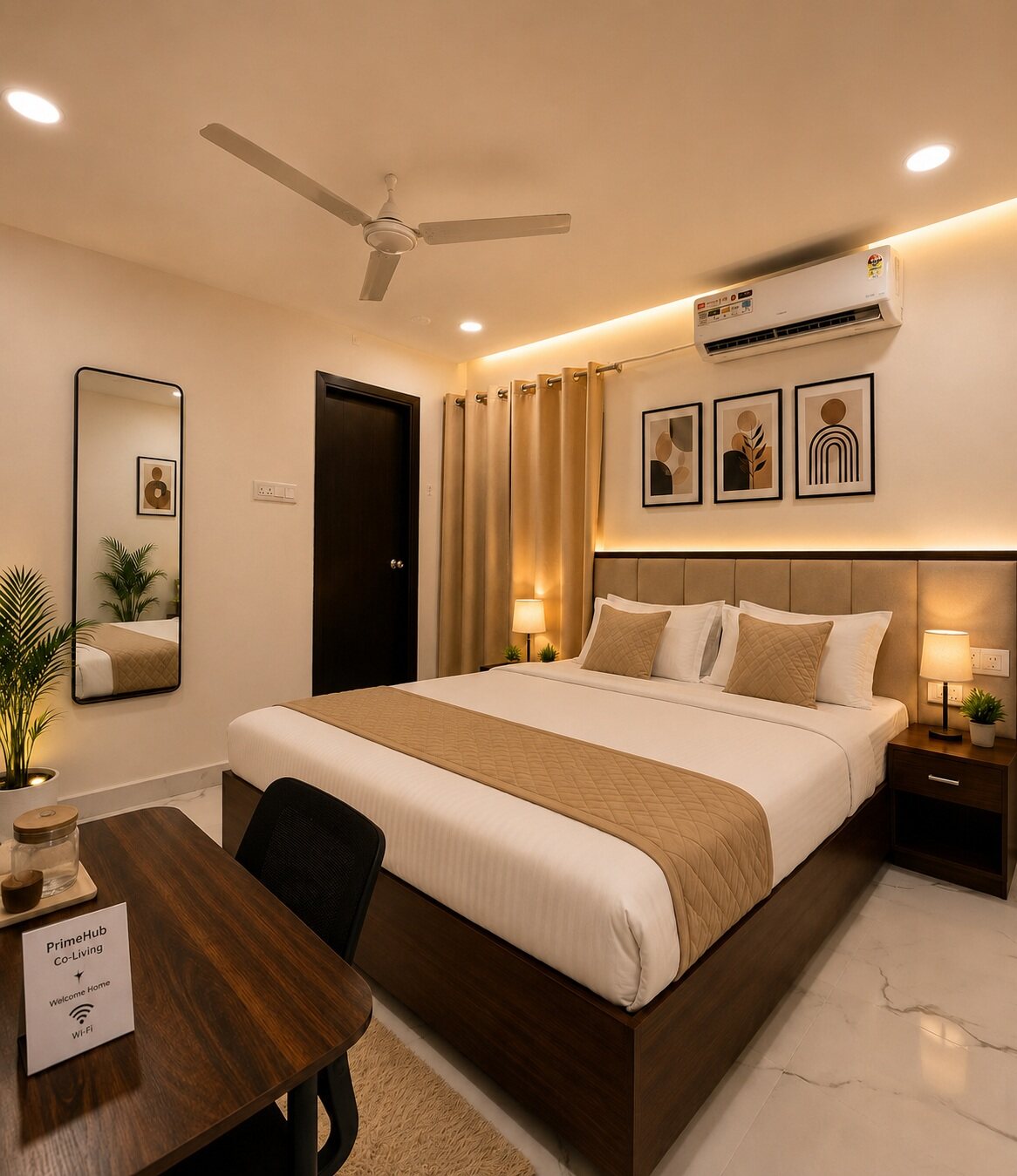 Premium Triple Sharing room at Prime Hub Premium Coliving